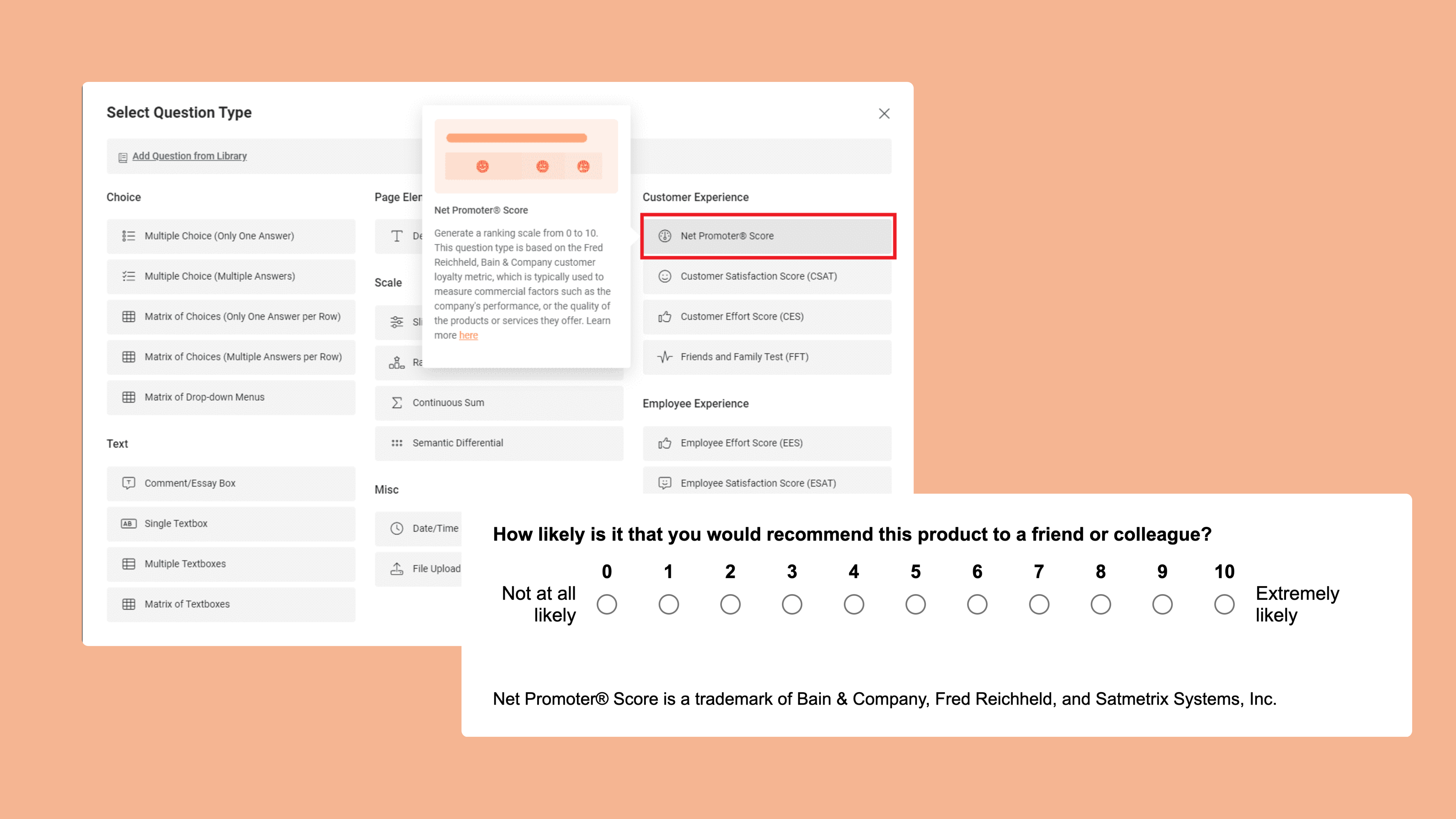NPS question types