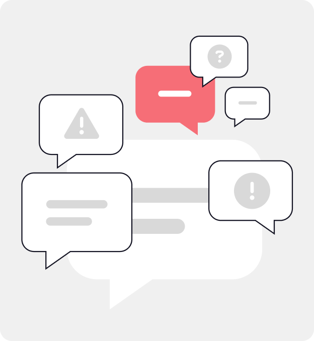 An illustration showing an overwhelming number of comments.