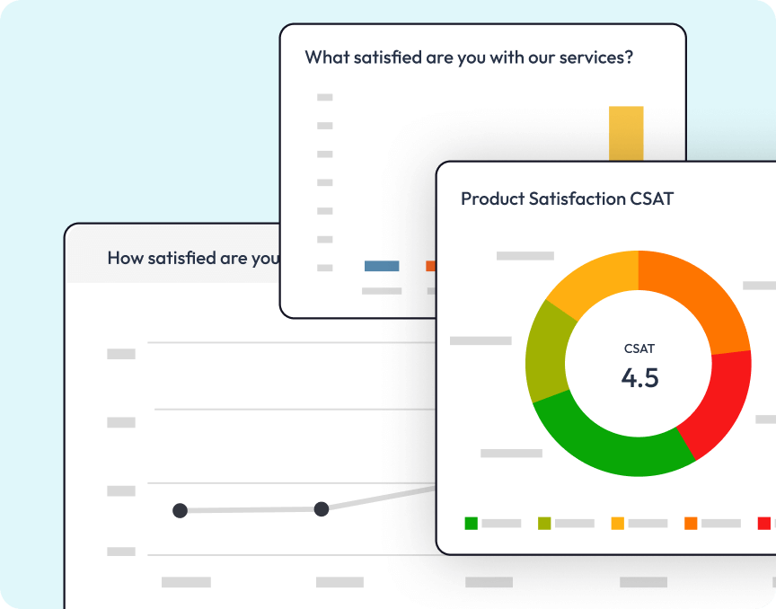 An illustration showing data visualisation options in SmartSurvey.
