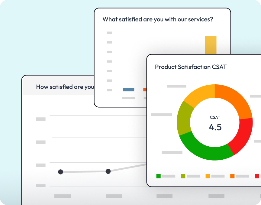 An illustration showing data visualisation options in SmartSurvey.