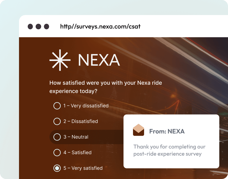 Illustration showing a branded survey theme.