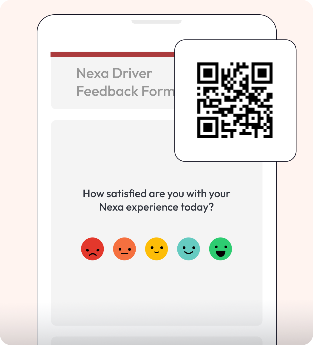 Graphic showing a QR code linking to a CSAT survey.