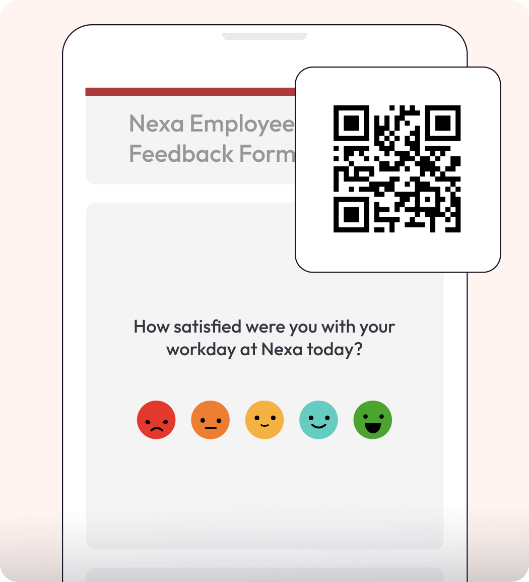 Graphic showing an eSAT survey opened with a QR code.